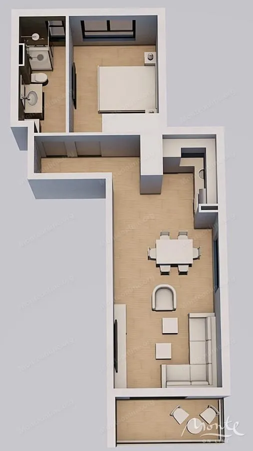 Prodaja, jednosoban stan, 47m², Kavač, Kotor