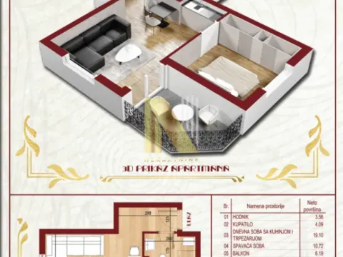 Sale, two bedroom apartment, 43m², Palić, Subotica - image 2