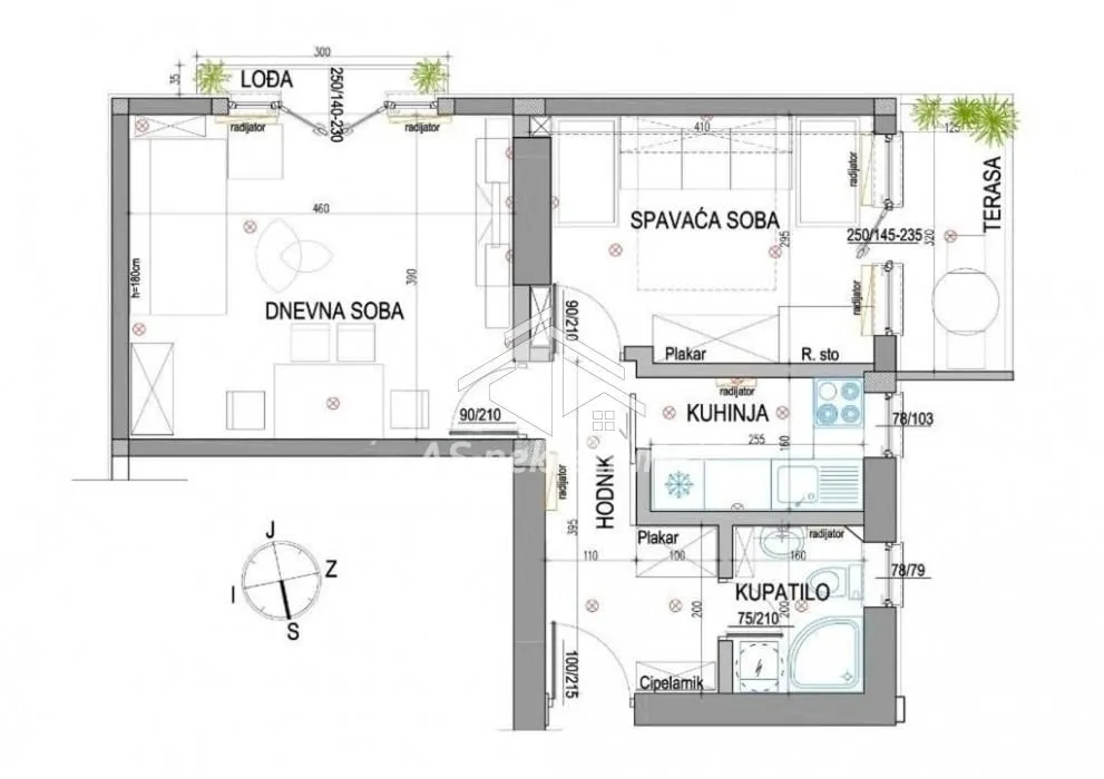 Rent, two bedroom apartment, 50m², Kalenić Pijaca, Vračar Sve Podlokacije