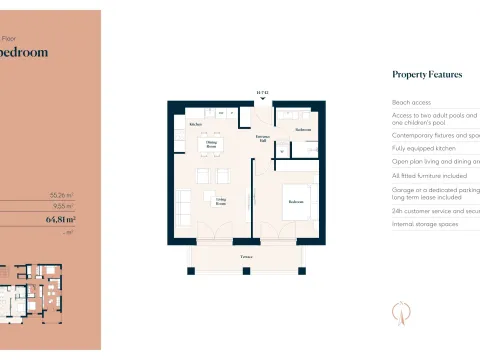 Sale, one bedroom apartment, 65m², Luštica Bay, Tivat - image 2