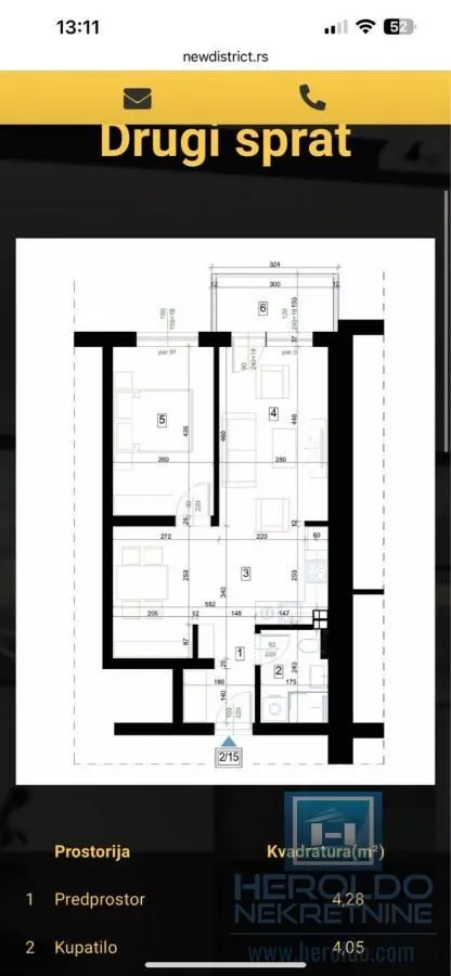 Prodaja, dvosoban stan, 53m², Centar, Jagodina