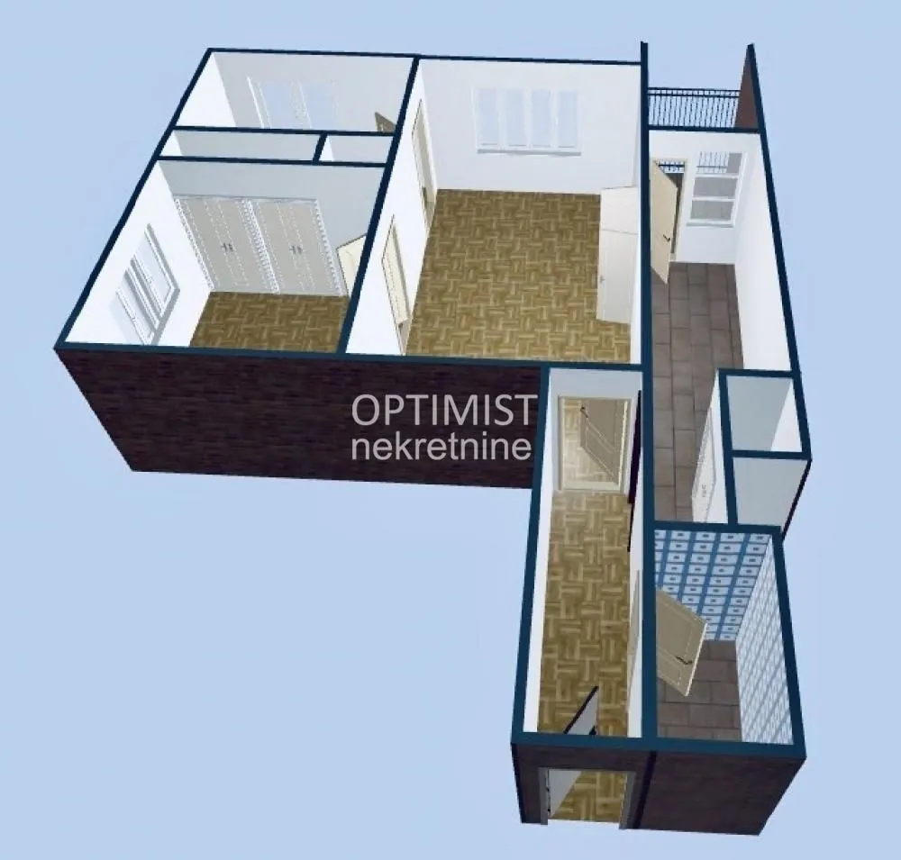Sale, two bedroom apartment, 61m², Stari Merkator, Novi Beograd Sve Podlokacije