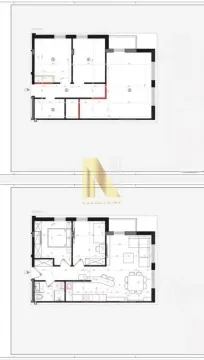 Arhitektonski plan stana sa rasporedom prostorija i nameštaja. - image 10