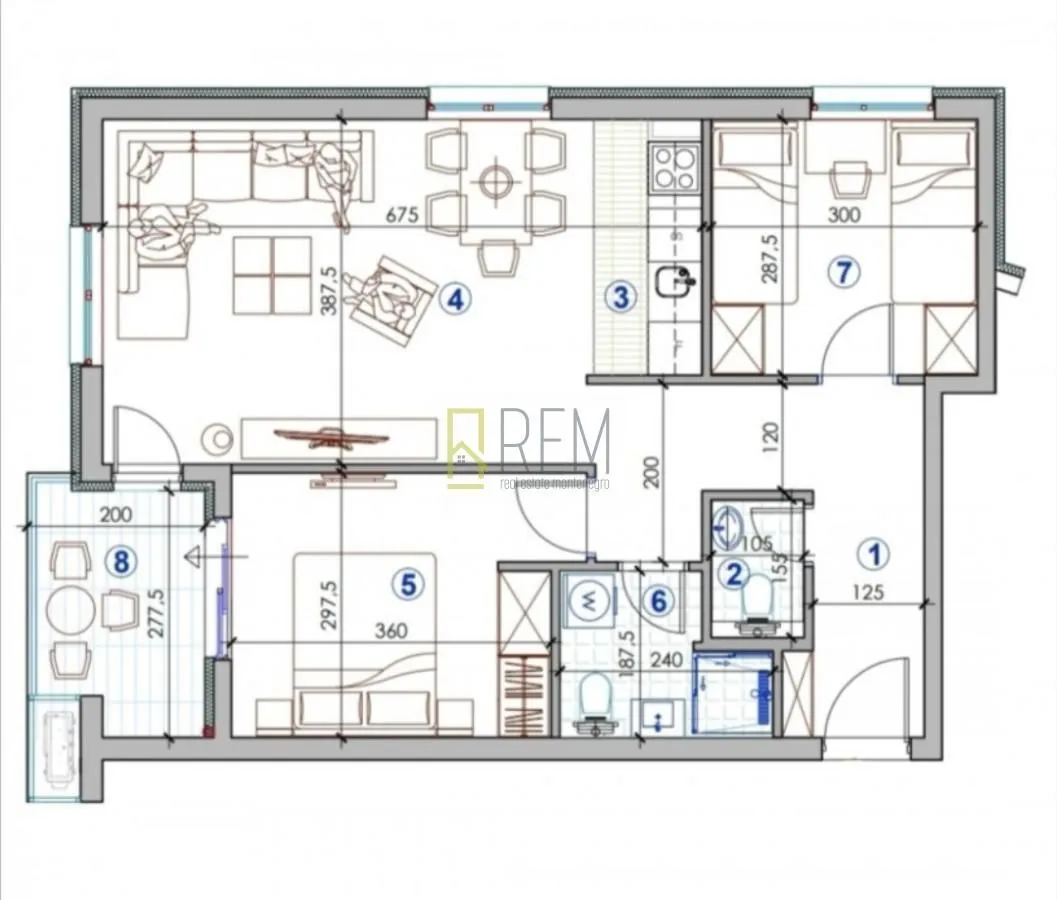 Prodaja, dvosoban stan, 64m², Zagorič, Podgorica
