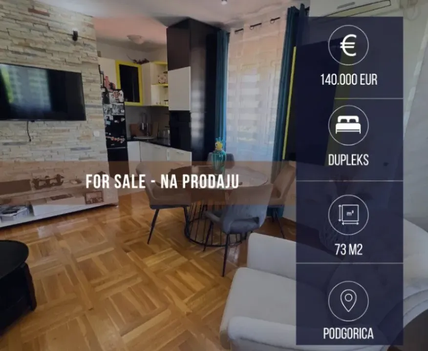 Prodaja, dvosoban stan, 73m², Zabjelo, Podgorica