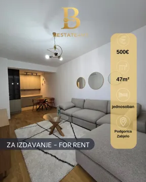 Rent, one bedroom apartment, 47m², Zabjelo, Podgorica - image 1