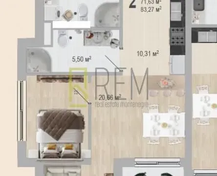 Prodaja, dvosoban stan, 85m², Bečići, Budva - image 9