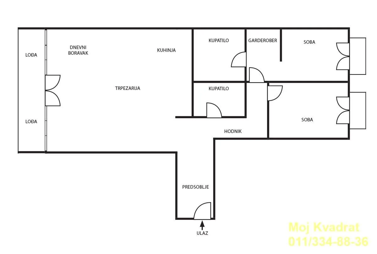 Floor plan of the apartment with room layout.