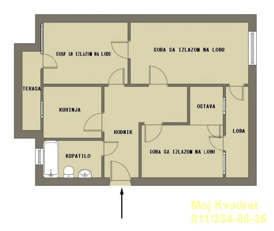 Prodaja, trosoban stan, 81m², Stari Grad, Beograd