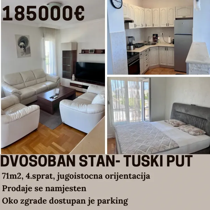 Prodaja, dvosoban stan, 71m², Tuški Put, Podgorica