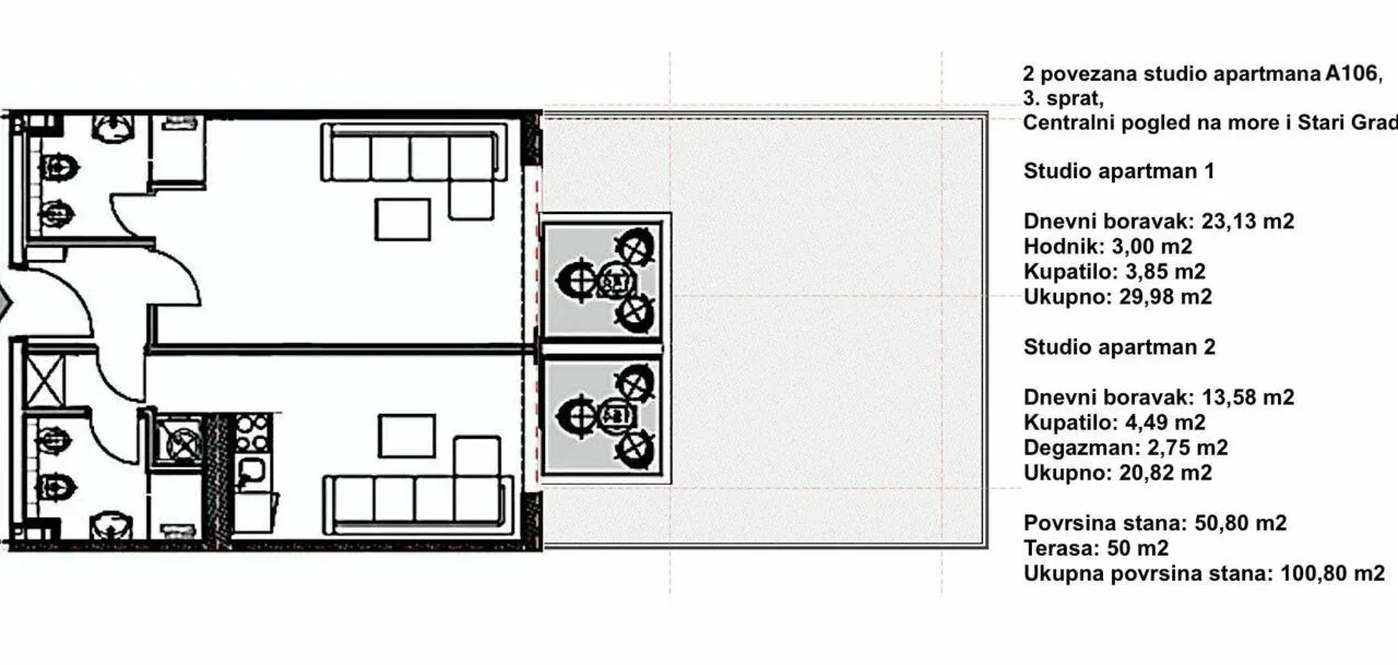 Sale, two bedroom apartment, 100m², Budva, Crna Gora