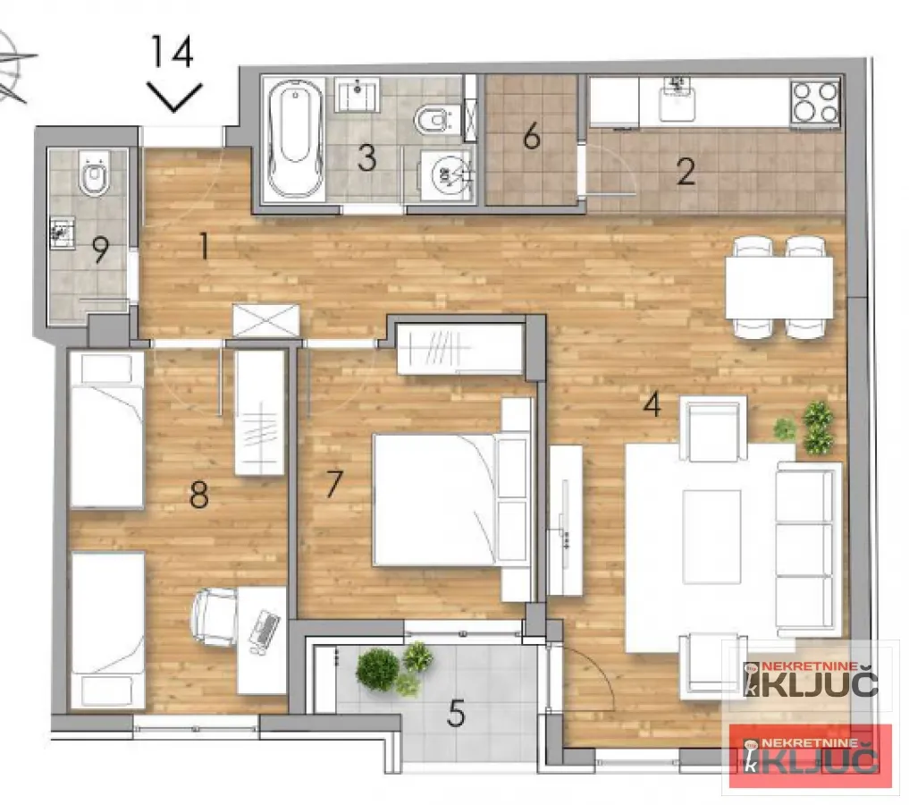 Sale, three bedroom apartment, 68m², Podbara, Novi Sad Sve Podlokacije
