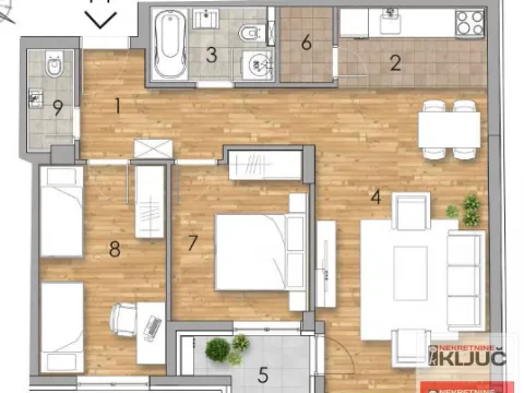Sale, three bedroom apartment, 68m², Podbara, Novi Sad Sve Podlokacije