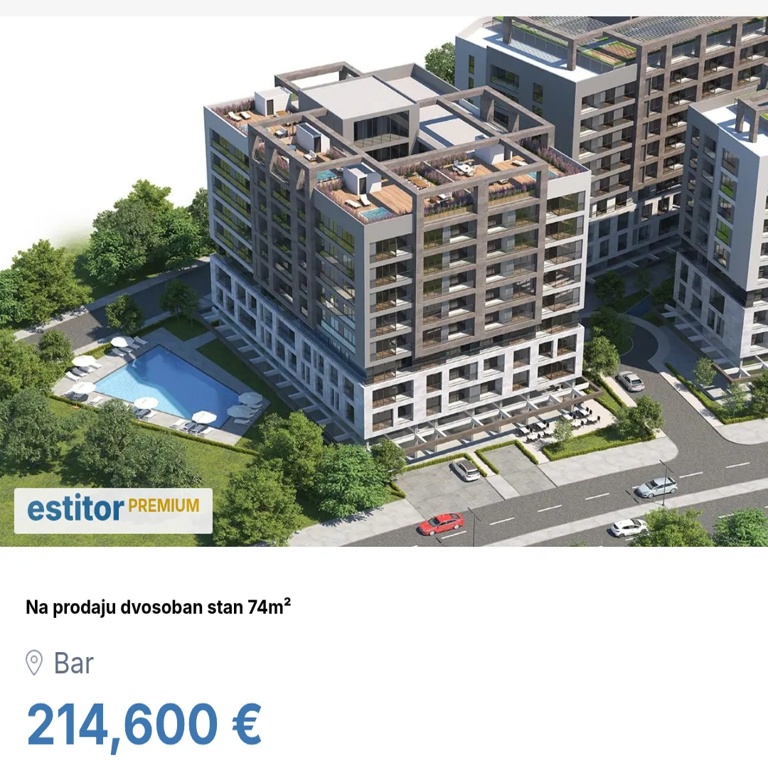 Sale, two bedroom apartment, 74m², Bar, Crna Gora