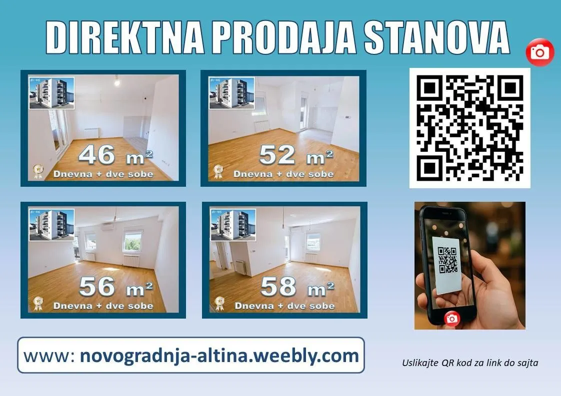 Prodaja, dvosoban stan, 58m², Altina, Beograd