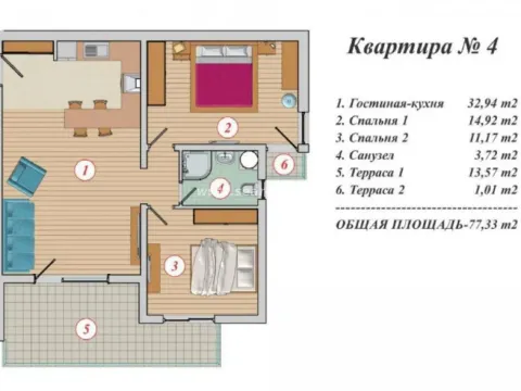 Sale, two bedroom apartment, 77m², Budva, Crna Gora - image 12