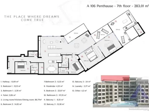 Sale, three bedroom apartment, 285m², Bečići, Budva - image 30