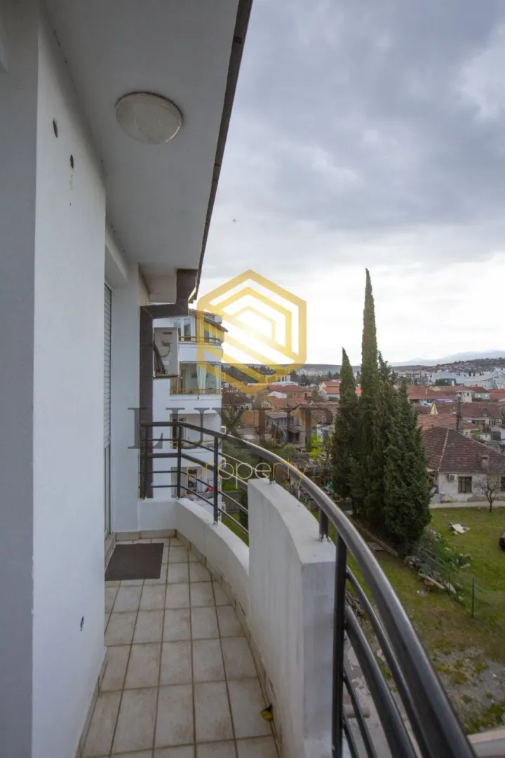 Balcony with a view of the city settlement.