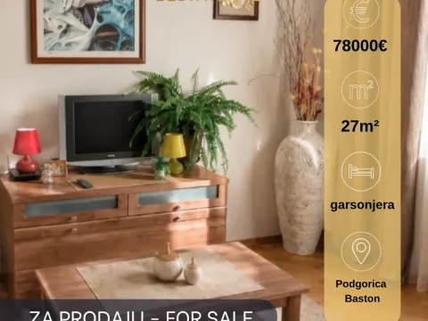 Prodaja, garsonjera, 27m², Baston, Podgorica - image 1