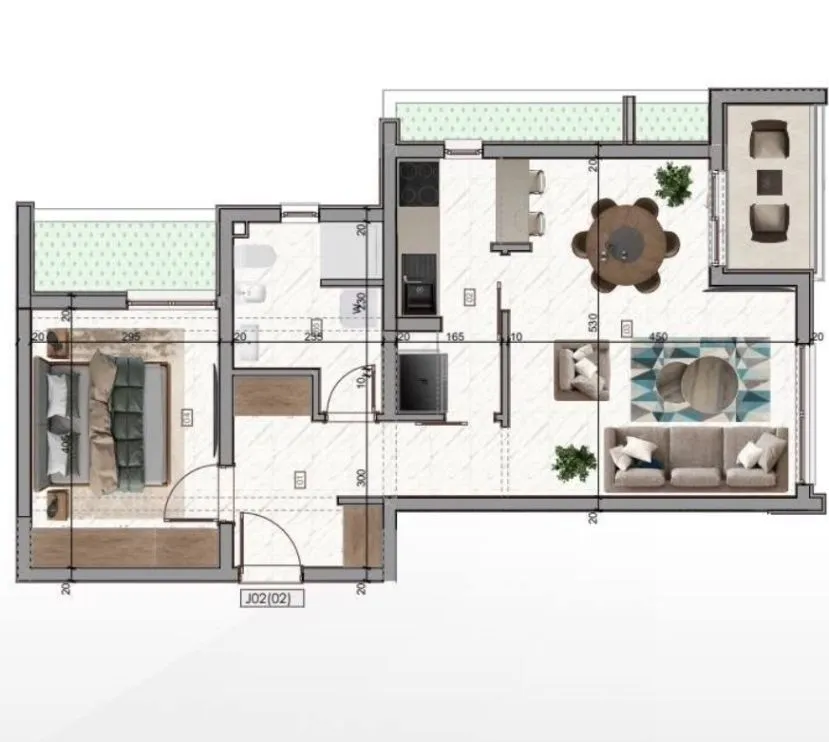 Sale, one bedroom apartment, 55m², Ilino, Bar