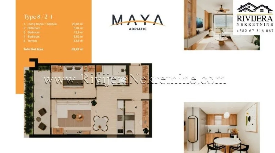 Prodaja, jednosoban stan, 48m², Kumbor, Herceg Novi