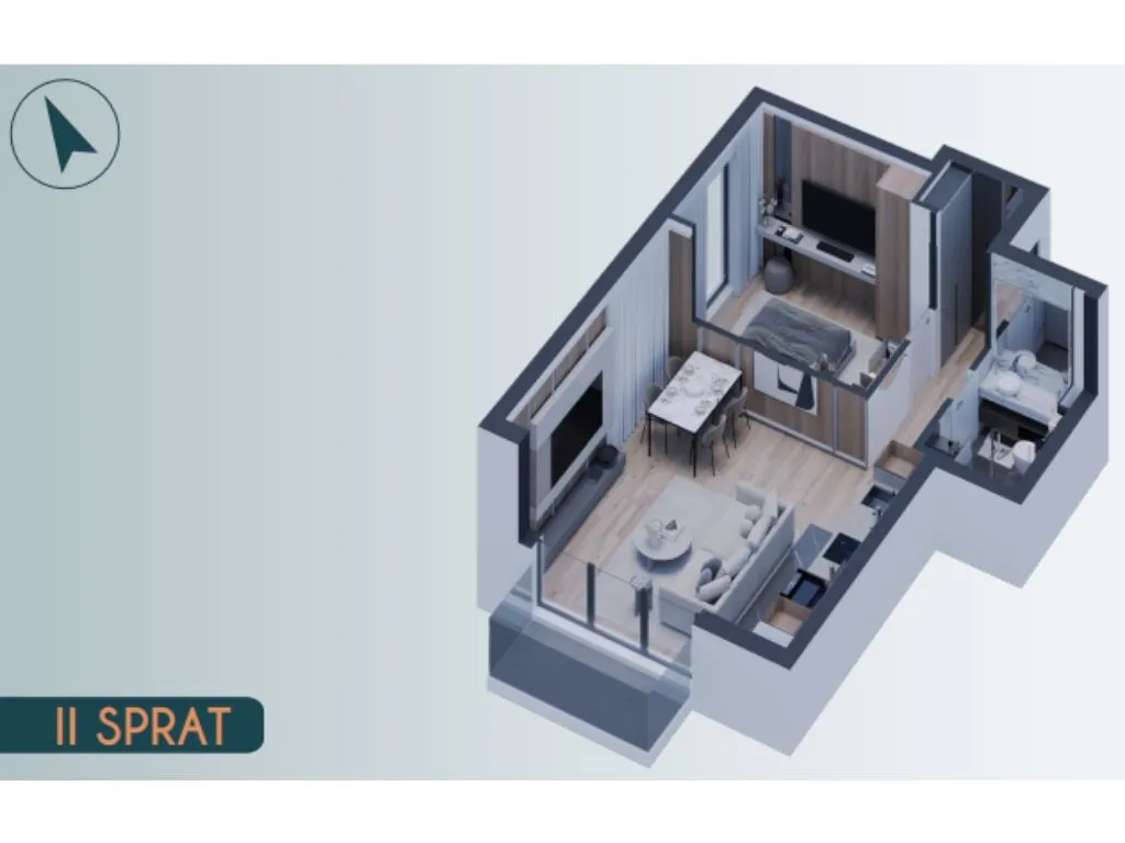 Sale, two bedroom apartment, 48m², Altina, Beograd