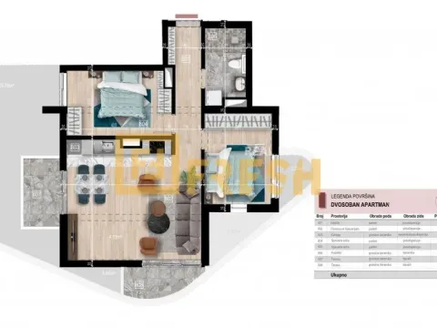 Sale, two bedroom apartment, 67m², Bečići, Budva - image 15