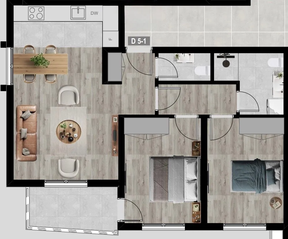 Sale, two bedroom apartment, 67m², Bjeliši, Bar