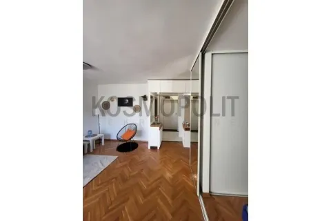 Pogled na dnevni boravak sa parketom i ugradnim ormarom. - image 4
