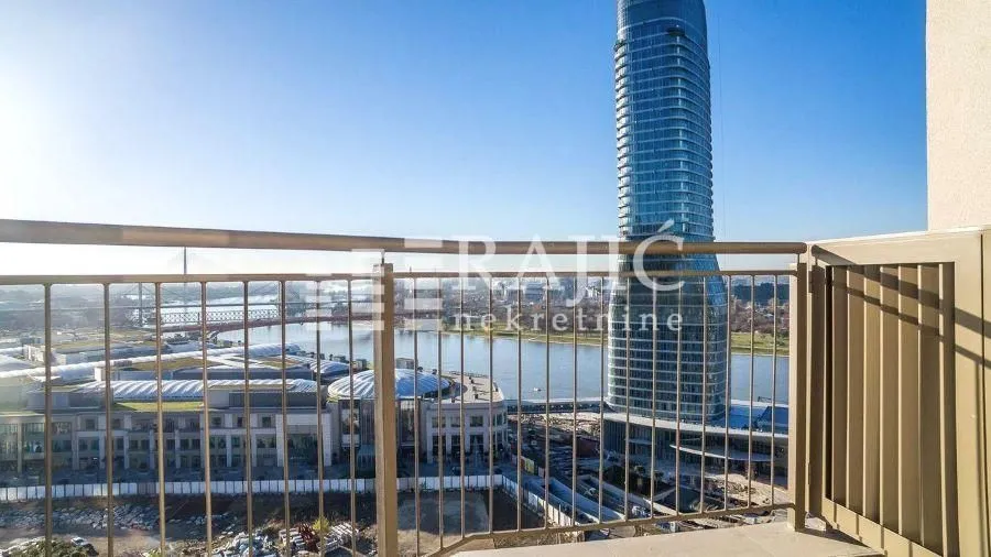 View of the city and river from the terrace.