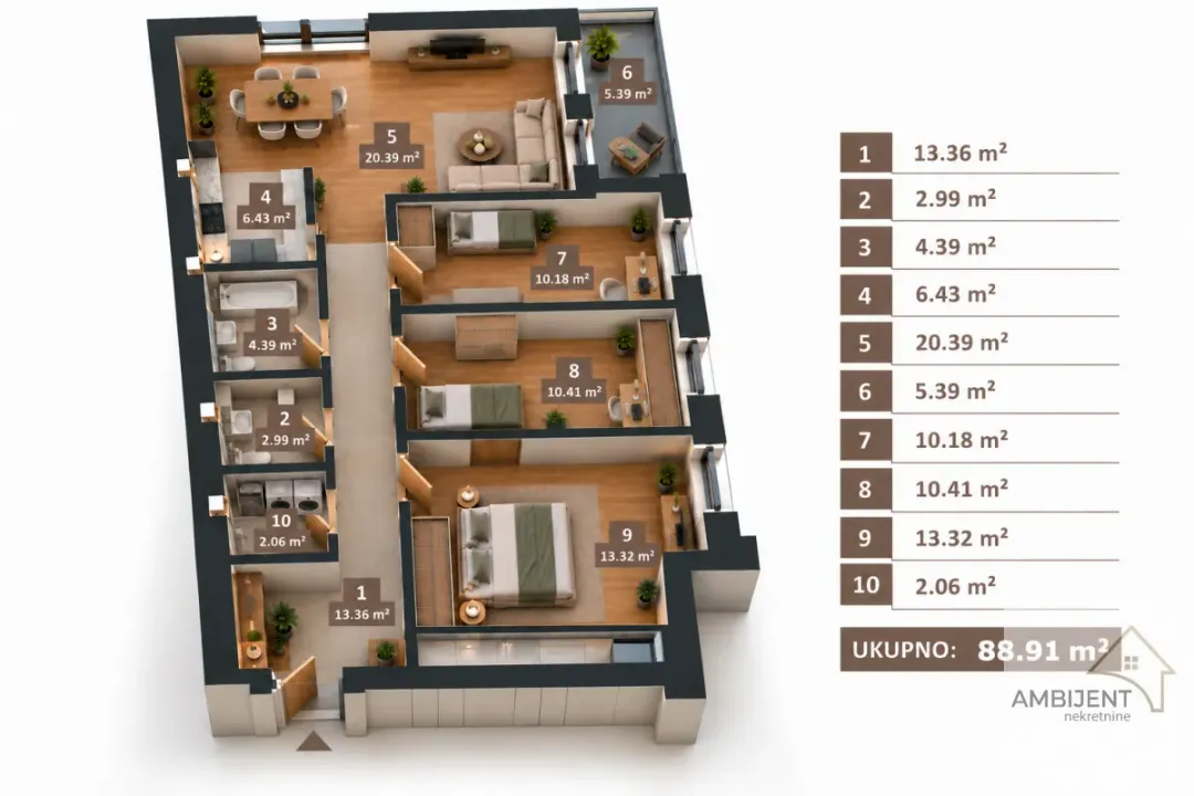 Prodaja, trosoban stan, 88m², Petrovaradinska tvrdjava, Petrovaradin