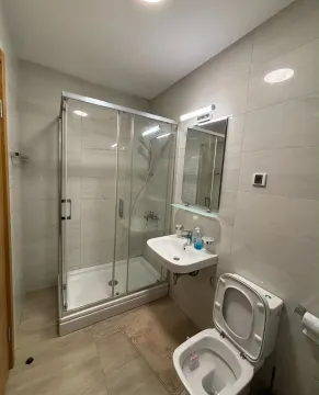 Moderno opremljeno kupatilo sa tuš kabinom, umivaonikom i toaletom. - image 8