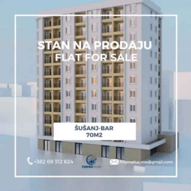 Prodaja, dvosoban stan, 70m², Šušanj, Bar
