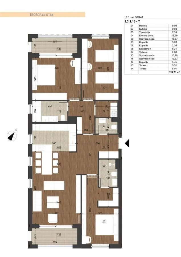 Prodaja, trosoban stan, 120m², Podgorica, Crna Gora
