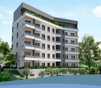 Spoljašnji izgled moderne stambene zgrade sa terasama i uređenim okruženjem. - image 5