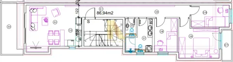 Arhitektonski plan stana sa rasporedom prostorija. - image 3
