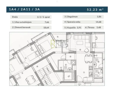 Sale, two bedroom apartment, 53m², Budva, Crna Gora - image 10