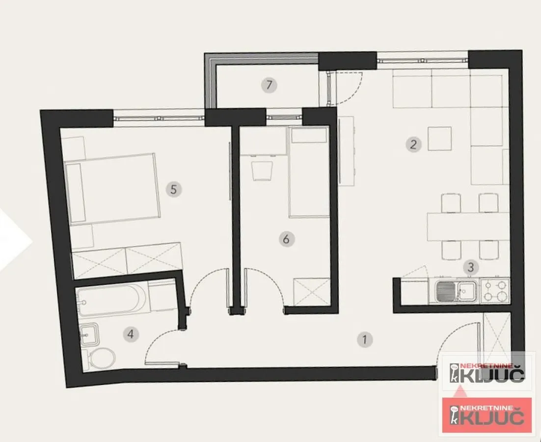 Sale, two bedroom apartment, 54m², Podbara, Novi Sad Sve Podlokacije