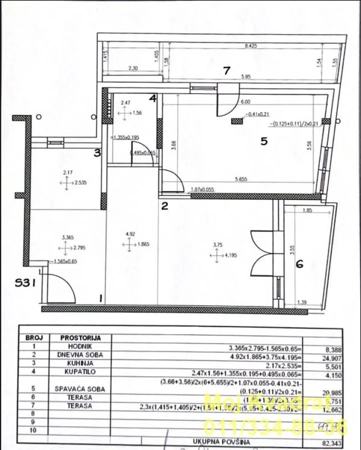 Prodaja, trosoban stan, 82m², Čubura, Beograd
