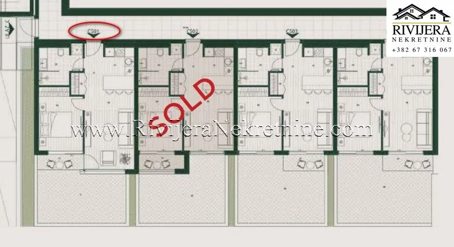 Sale, one bedroom apartment, 45m², Mrčevac, Tivat