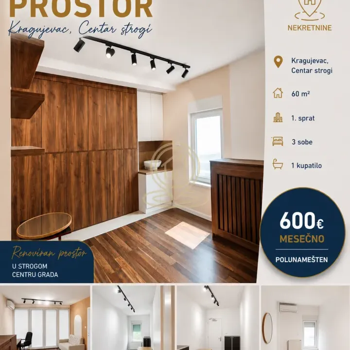 Rent, office space, 60m², Centar, Kragujevac