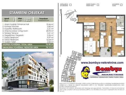 Prodaja, trosoban stan, 69m², Telep, Novi Sad Sve Podlokacije - image 5