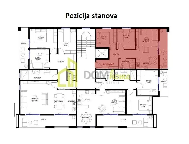 Prodaja, dvosoban stan, 57m², Gorica C, Podgorica