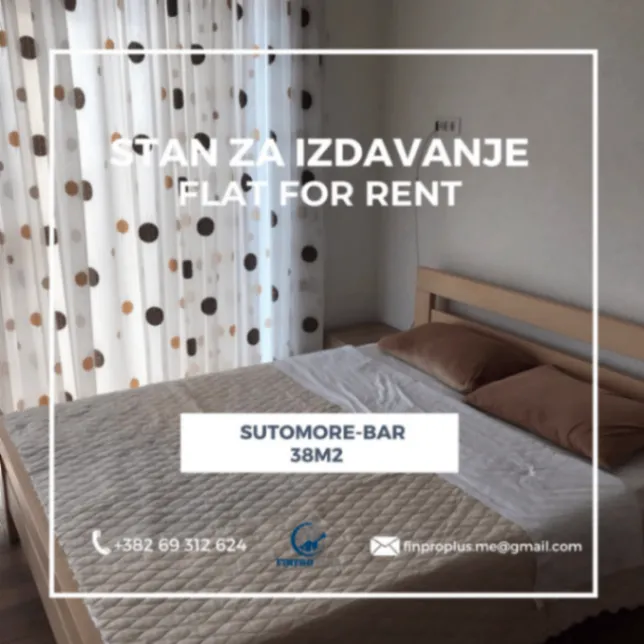 Izdavanje, garsonjera, 38m², Sutomore, Bar