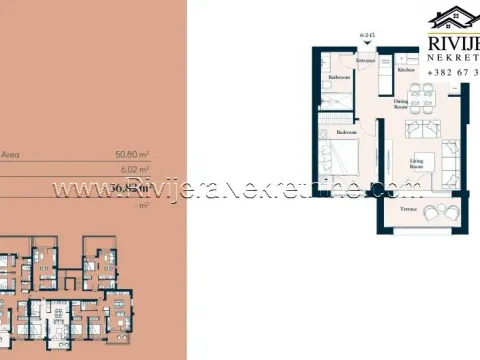 Prodaja, jednosoban stan, 56m², Luštica, Herceg Novi - image 7