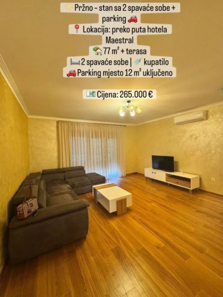 Prodaja, dvosoban stan, 77m², Pržno, Budva