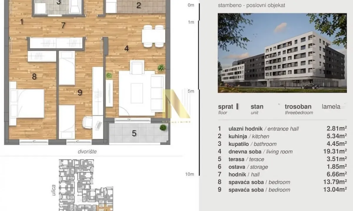Sale, three bedroom apartment, 69m², Telep, Novi Sad Sve Podlokacije
