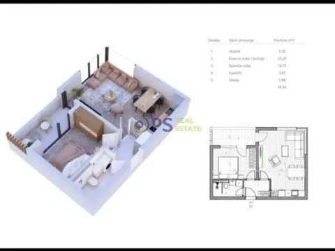 Sale, one bedroom apartment, 45m², Tivat, Crna Gora - image 2