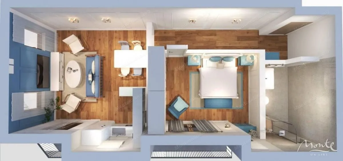 Prodaja, jednosoban stan, 49m², Risan, Kotor