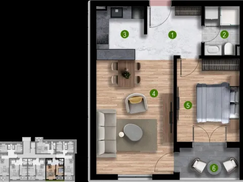 Prodaja, jednosoban stan, 49m², Polje, Bar - image 2